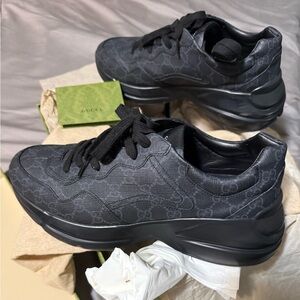 Gucci Rhyton Sneakers- Triple Black- Size US 11 Like New